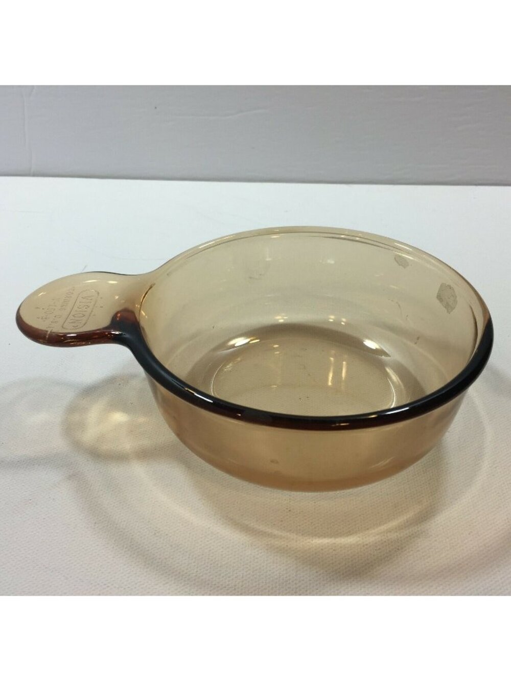 Corning Vision Ware Glass Amber Cookware USA V-150-B Grab It & Go Food Dish Bowl